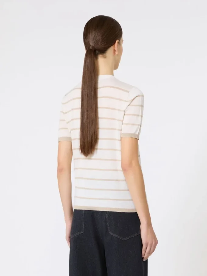 Cashmere and silk yarn sweater, beige Cashmere and silk yarn sweater, beige