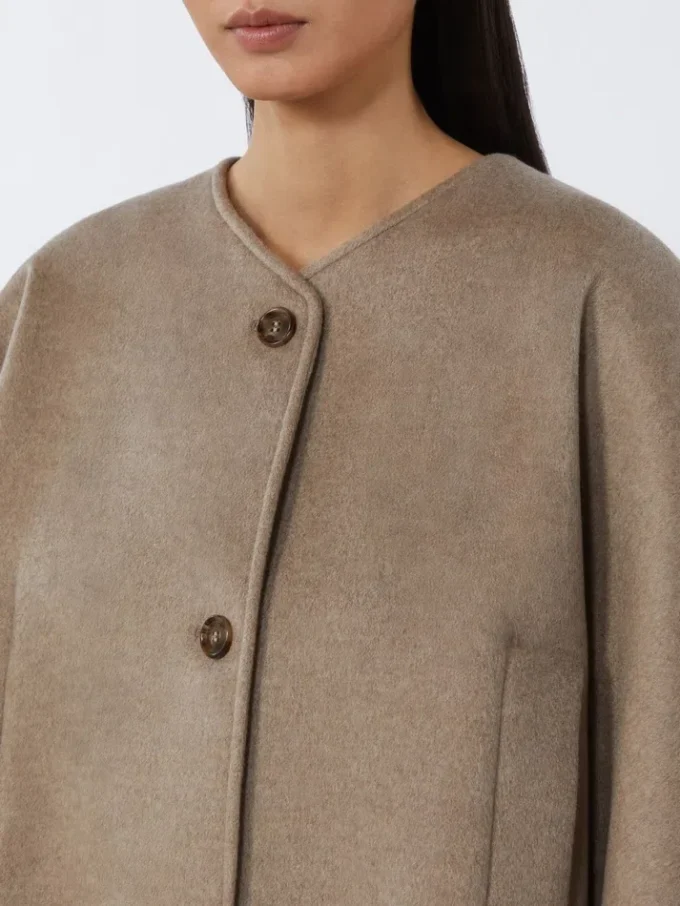 Cashmere cape with scarf detail, tawny bronze brown