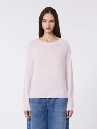 Cashmere crew-neck sweater, pink