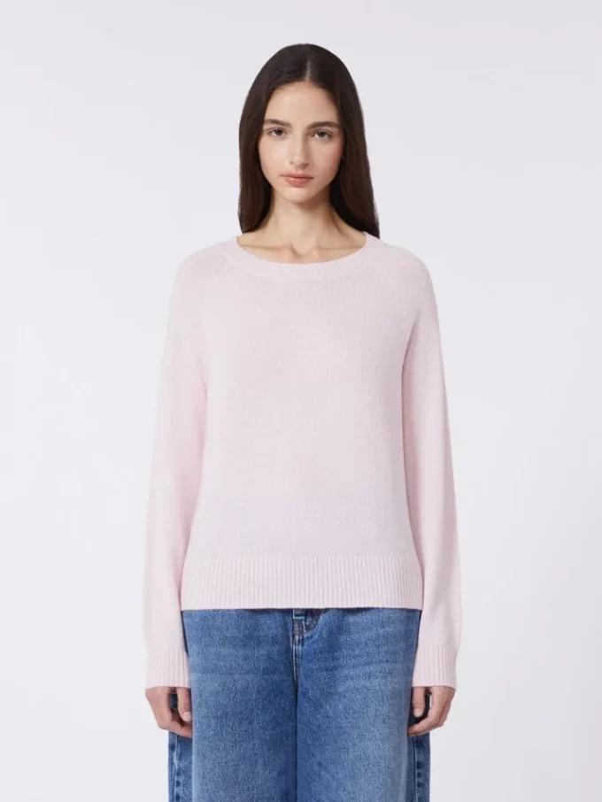 Cashmere crew-neck sweater, pink