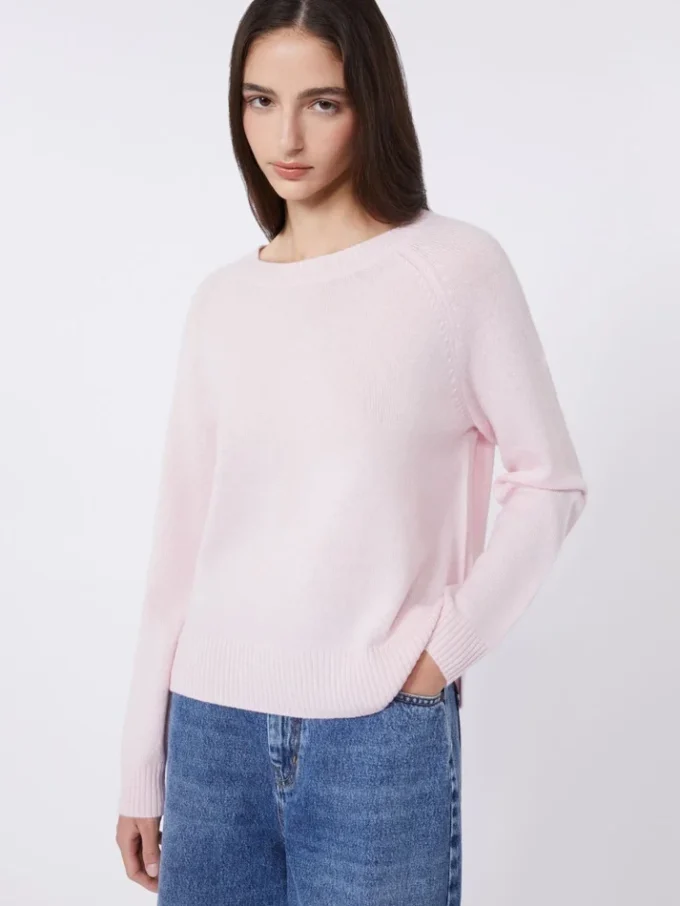 Cashmere crew-neck sweater, pink