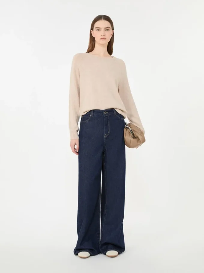 Cashmere crew-neck sweater, sand