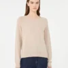Cashmere crew-neck sweater, sand