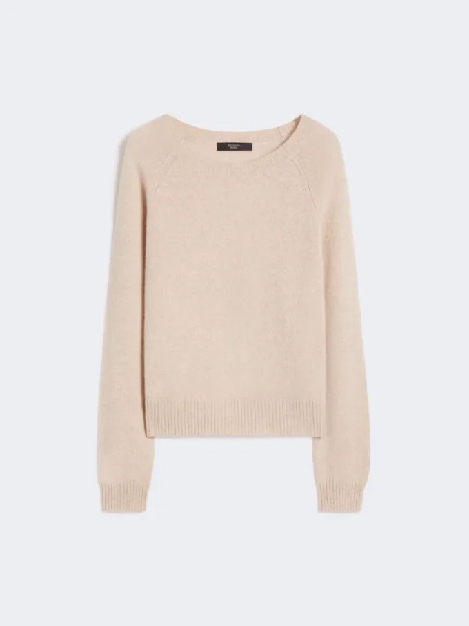 Cashmere crew-neck sweater, sand