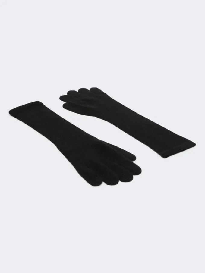 Cashmere gloves, black