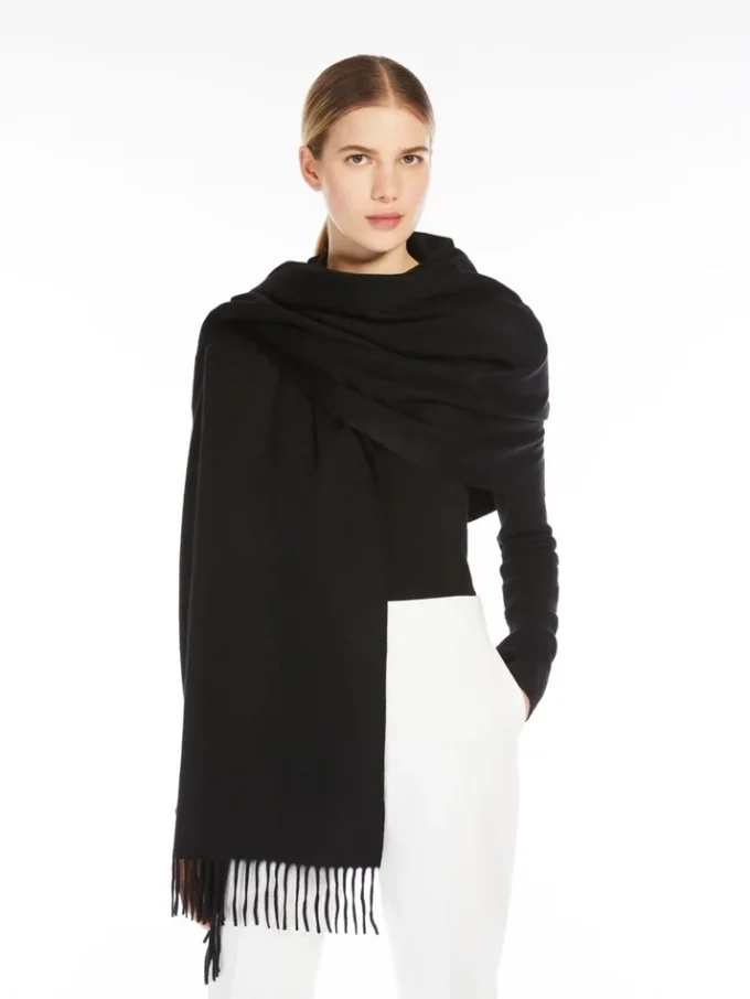 Cashmere logo stole, black