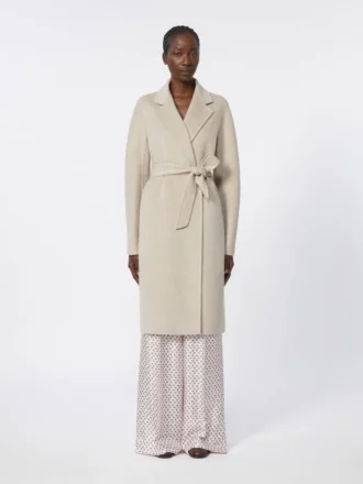 Cashmere robe coat, sand