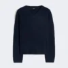 Cashmere v-neck sweater, navy