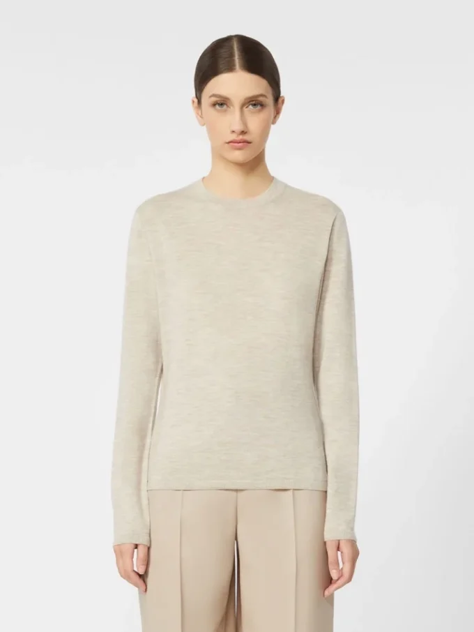 Cashmere yarn sweater, beige