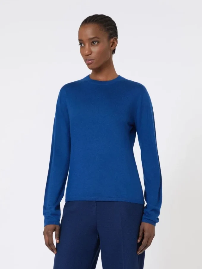 Cashmere yarn sweater, china blue
