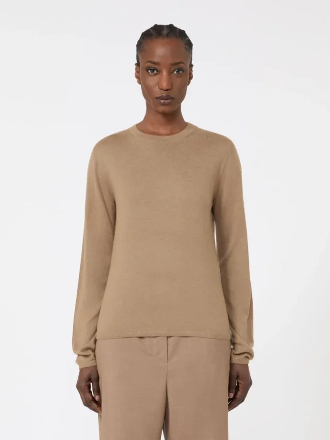 Cashmere yarn sweater, hazelnut brown