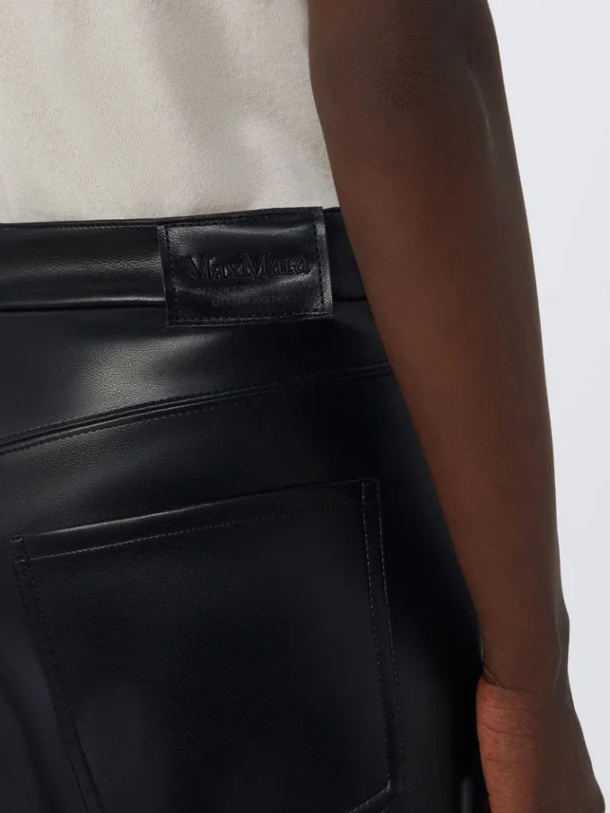 Coated fabric trousers, black