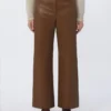 Coated fabric trousers, tobacco