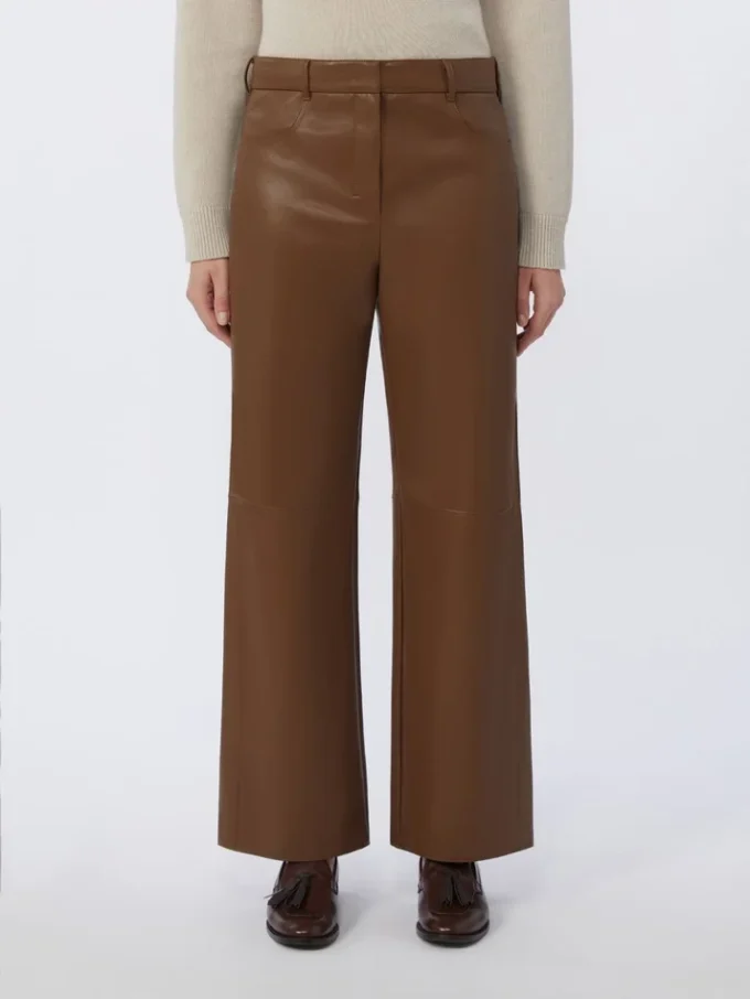 Coated fabric trousers, tobacco