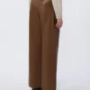 Coated fabric trousers, tobacco