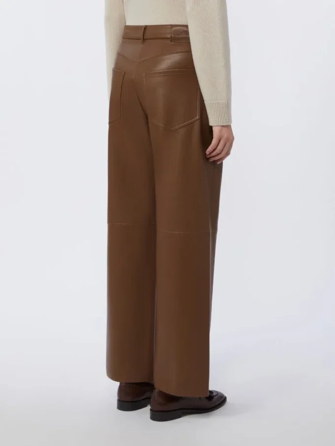 Coated fabric trousers, tobacco
