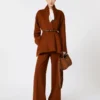 Compact jersey trousers, terra cotta
