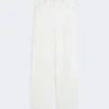 Cotton and linen 5-pocket trousers, white