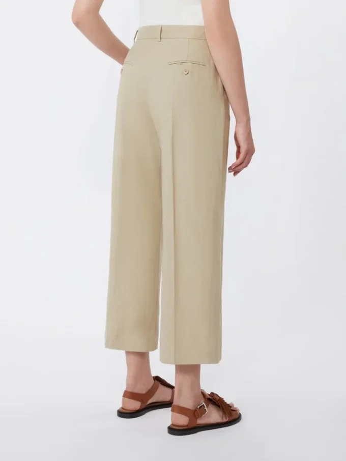 Cotton and linen canvas trousers, sand Cotton and linen canvas trousers, sand
