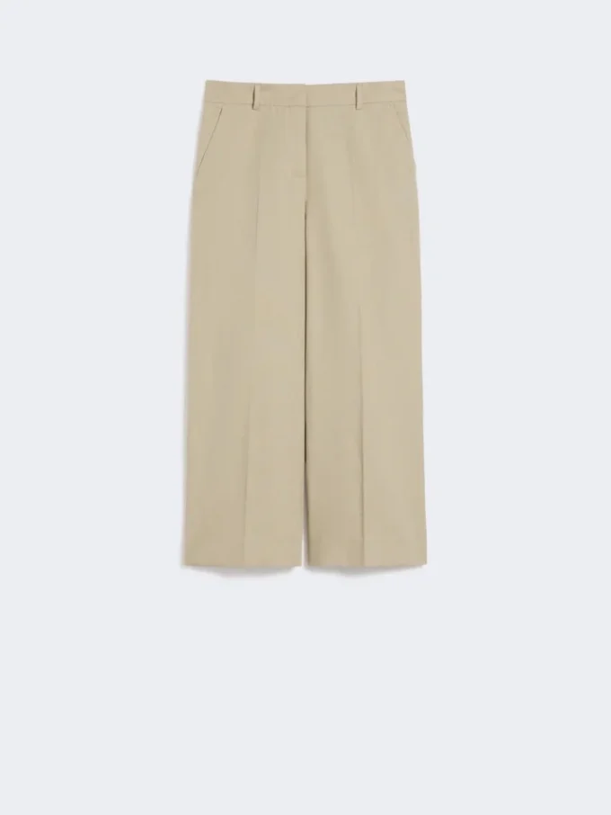 Cotton and linen canvas trousers, sand Cotton and linen canvas trousers, sand