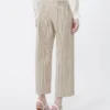 Cotton and linen seersucker trousers, sand Cotton and linen seersucker trousers, sand