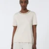 Cotton and modal t-shirt, beige