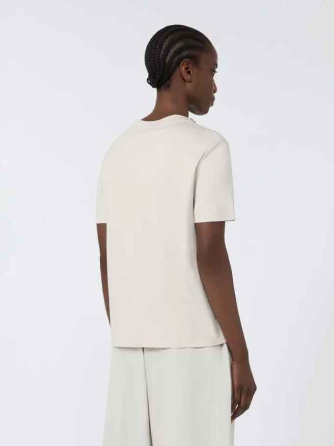 Cotton and modal t-shirt, beige