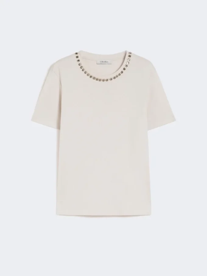 Cotton and modal t-shirt, beige