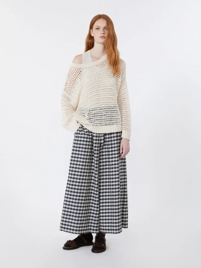 Cotton and ramie batavia trousers, navy Cotton and ramie batavia trousers, navy