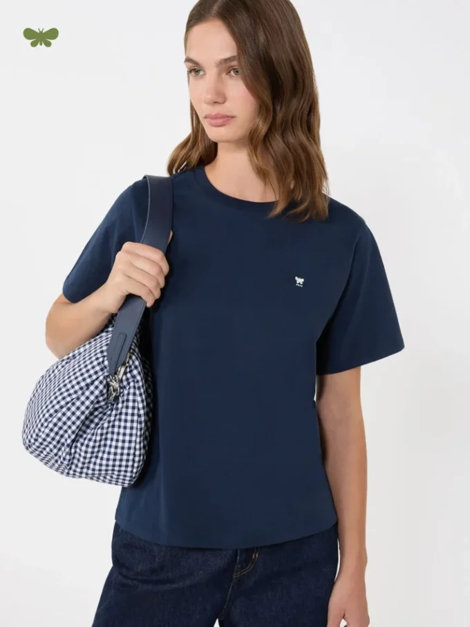 Cotton basic t-shirt, navy