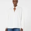 Cotton blouse, ivory