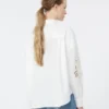 Cotton blouse with lace and embroideries, white Cotton blouse with lace and embroideries, white