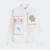 Cotton blouse with lace and embroideries, white Cotton blouse with lace and embroideries, white