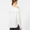 Cotton blouse with stole, optical white
