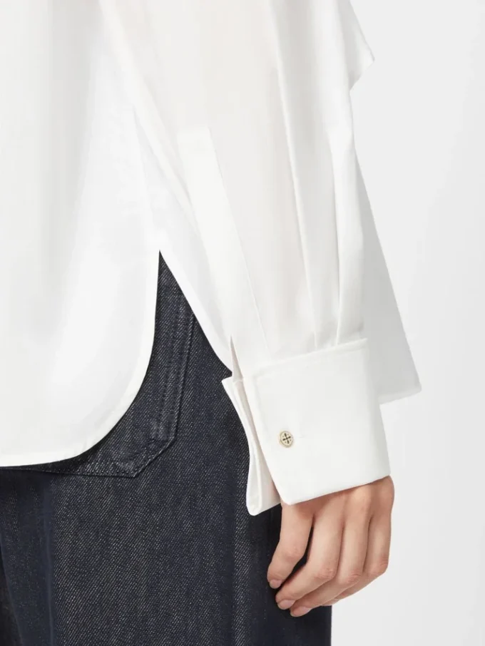 Cotton blouse with stole, optical white