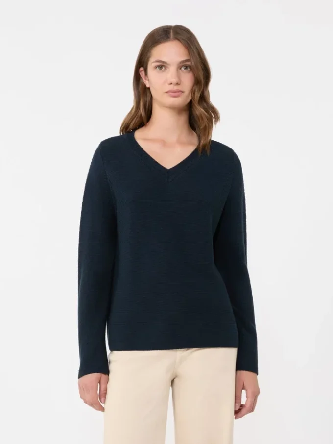 Cotton boxy sweater, navy Cotton boxy sweater, navy