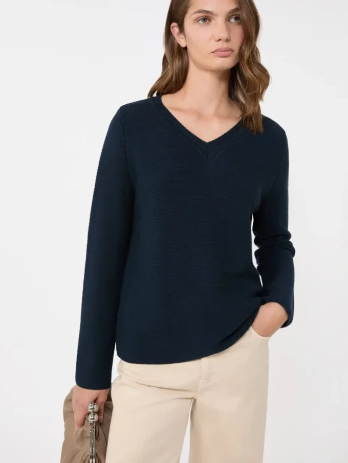 Cotton boxy sweater, navy Cotton boxy sweater, navy