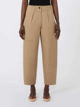 Cotton bull denim cargo trousers, sand
