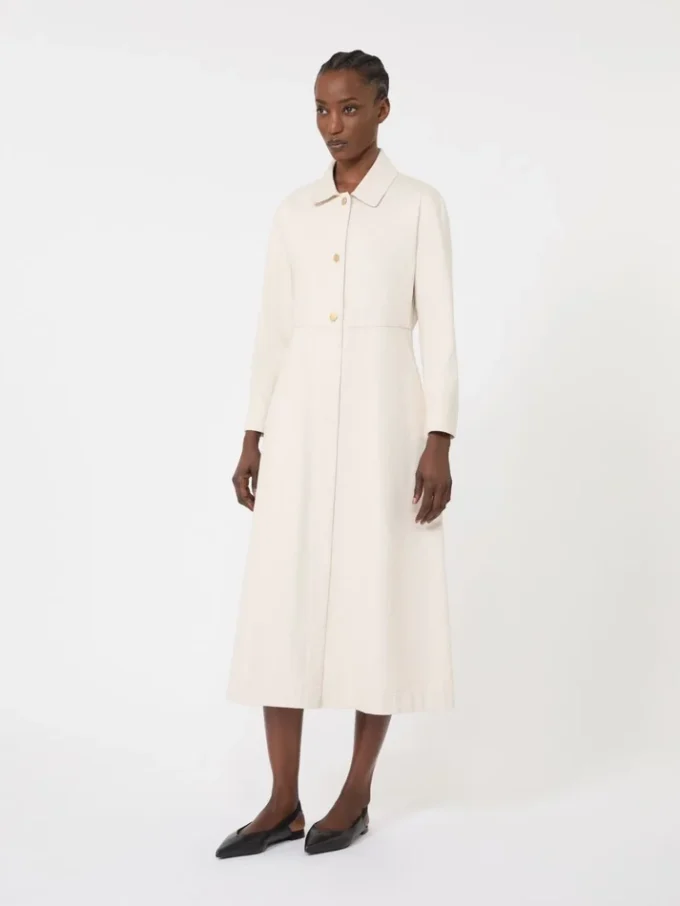 Cotton bull denim shirt dress, sand