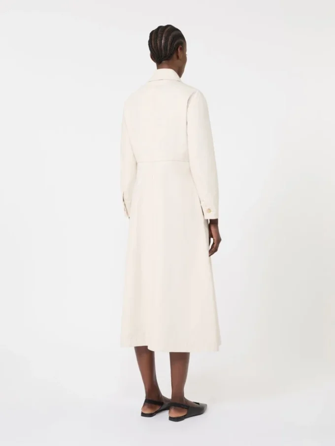 Cotton bull denim shirt dress, sand