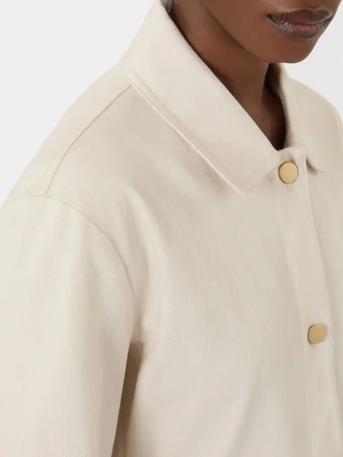 Cotton bull denim shirt dress, sand