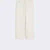 Cotton bull trousers with turn-ups, ecru Cotton bull trousers with turn-ups, ecru