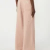 Cotton canvas wide-leg trousers, pink Cotton canvas wide-leg trousers, pink