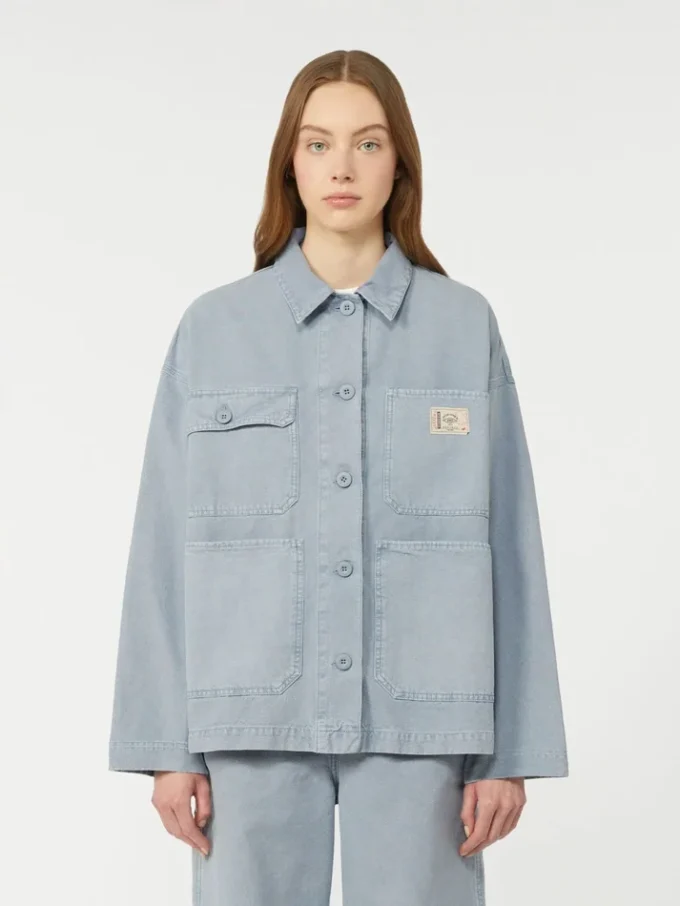 Cotton canvas workwear jacket, light blue
