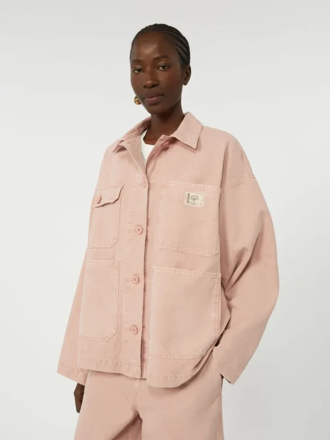 Cotton canvas workwear jacket, pink