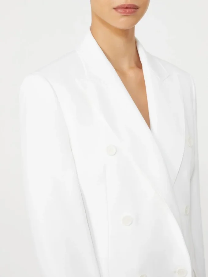 Cotton crepe canvas blazer, optical white