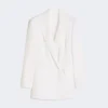 Cotton crepe canvas blazer, optical white