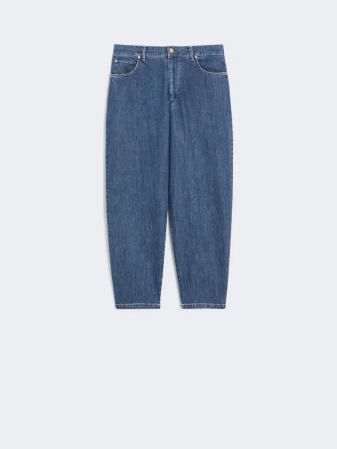 Cotton denim candle-leg jeans, midnightblue Cotton denim candle-leg jeans, midnightblue