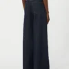 Cotton denim wide-leg jeans, navy Cotton denim wide-leg jeans, navy