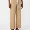 Cotton drawstring trousers, desert